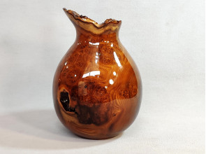 Wooden Vase Hand Carved Russian Olive Burl Wood
